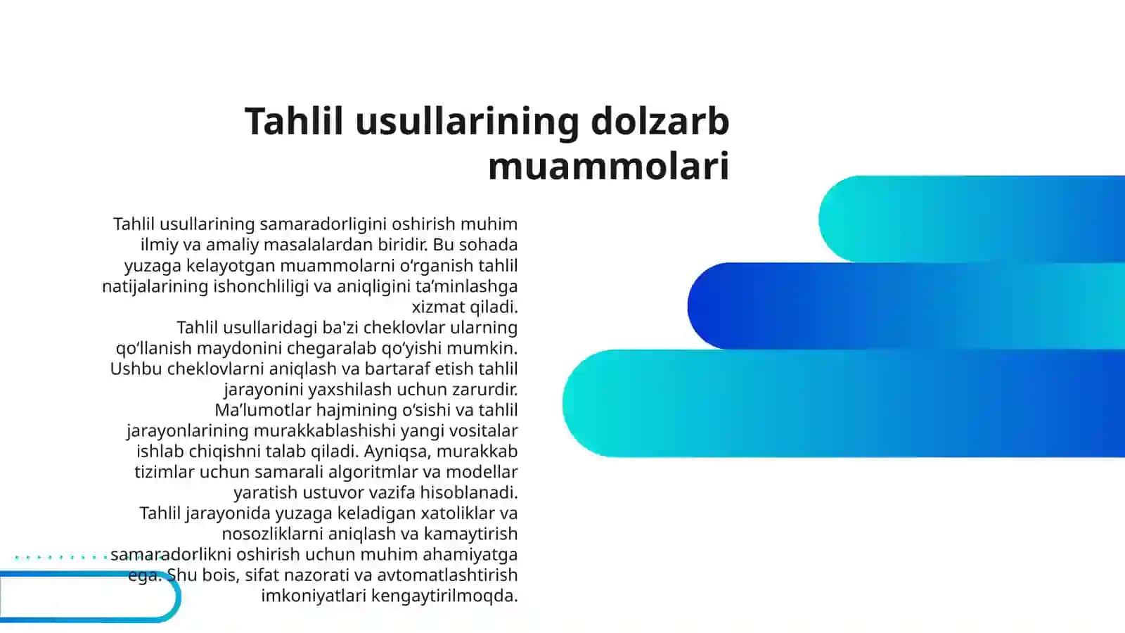 TAHLIL USULLARINI TAKOMILLASHTIRISH MASALALARI 3