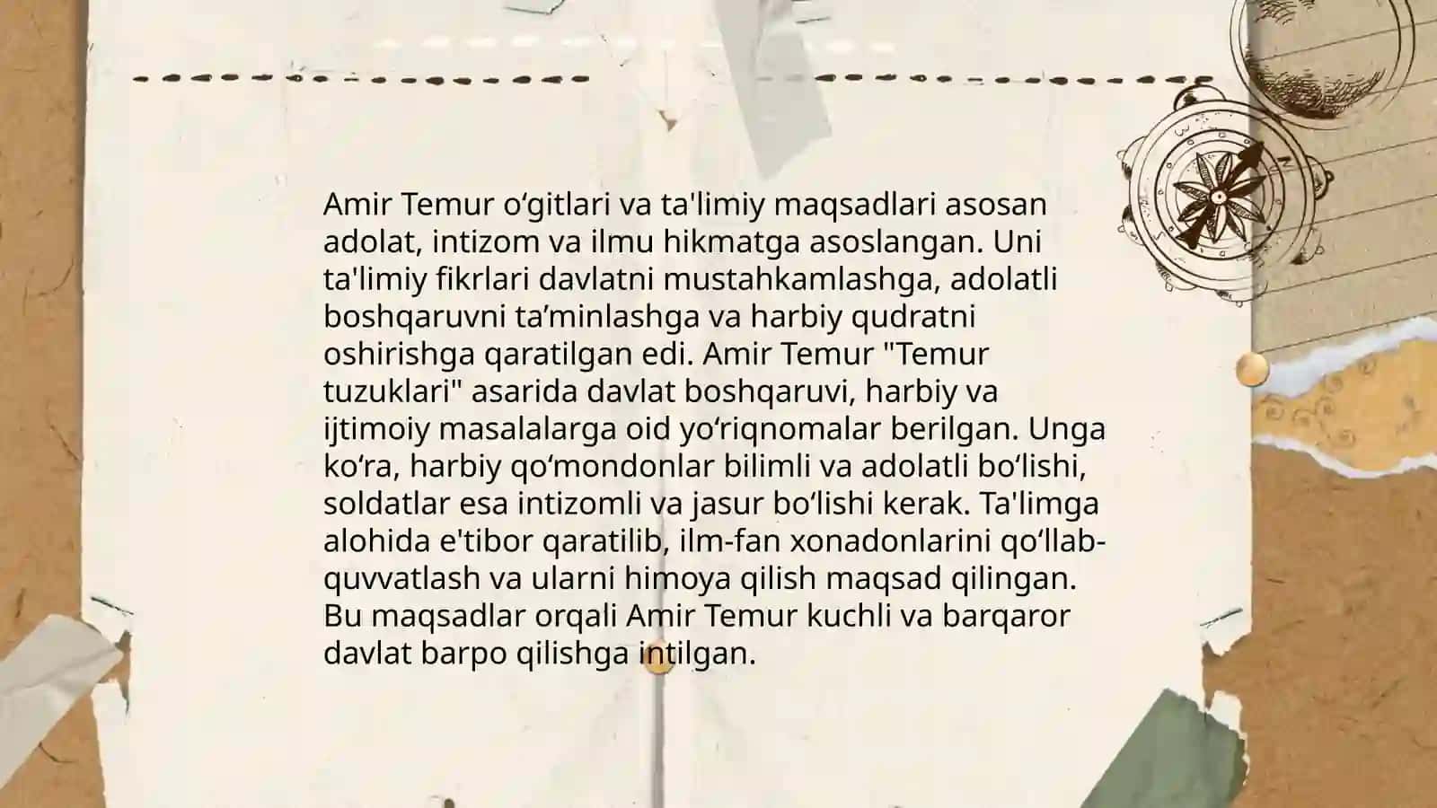 Amir Temur o‘gitlari va ta'limiy maqsadlari 3