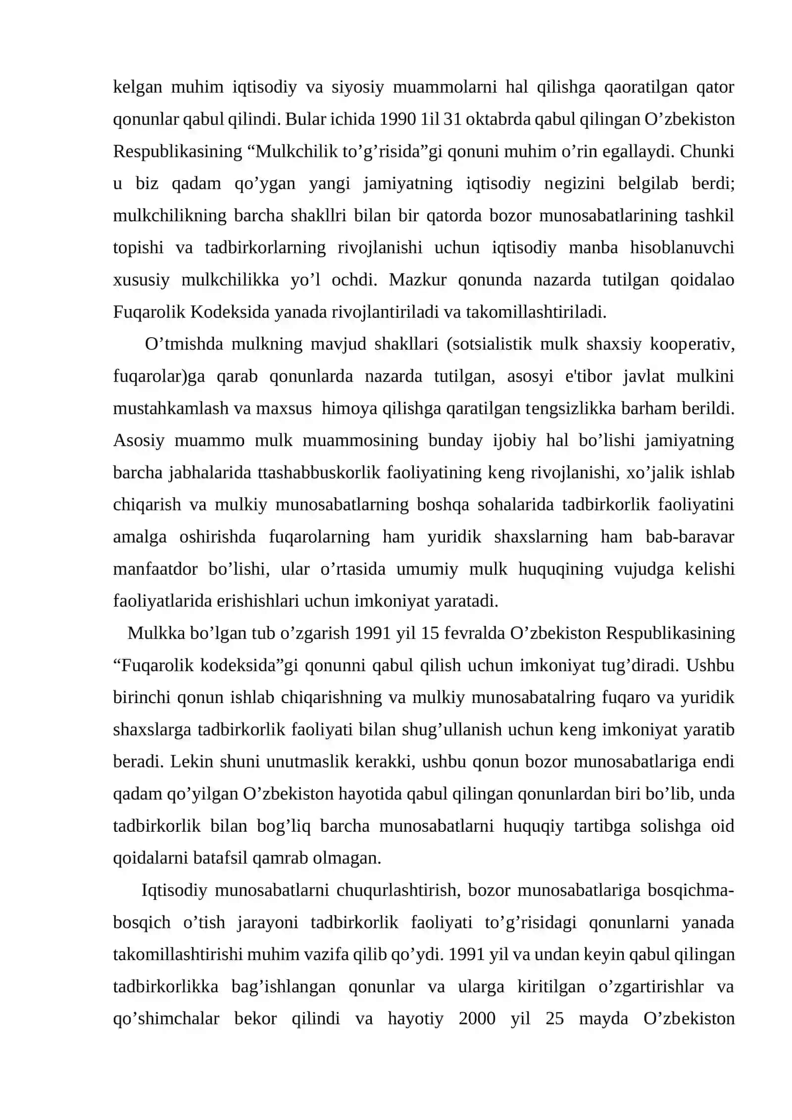 Tadbirkorlik faoliyati tushunchasi, tomonlari iqtisodiy va huquqiy manbalari 3