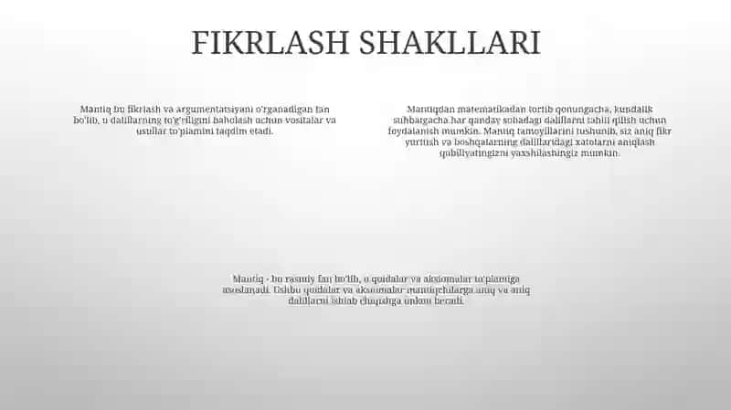 Mantiq Tafakkur Shakllari Va Qonunlarini OʻRganuvchi Fan Sohasi Sifatida 3