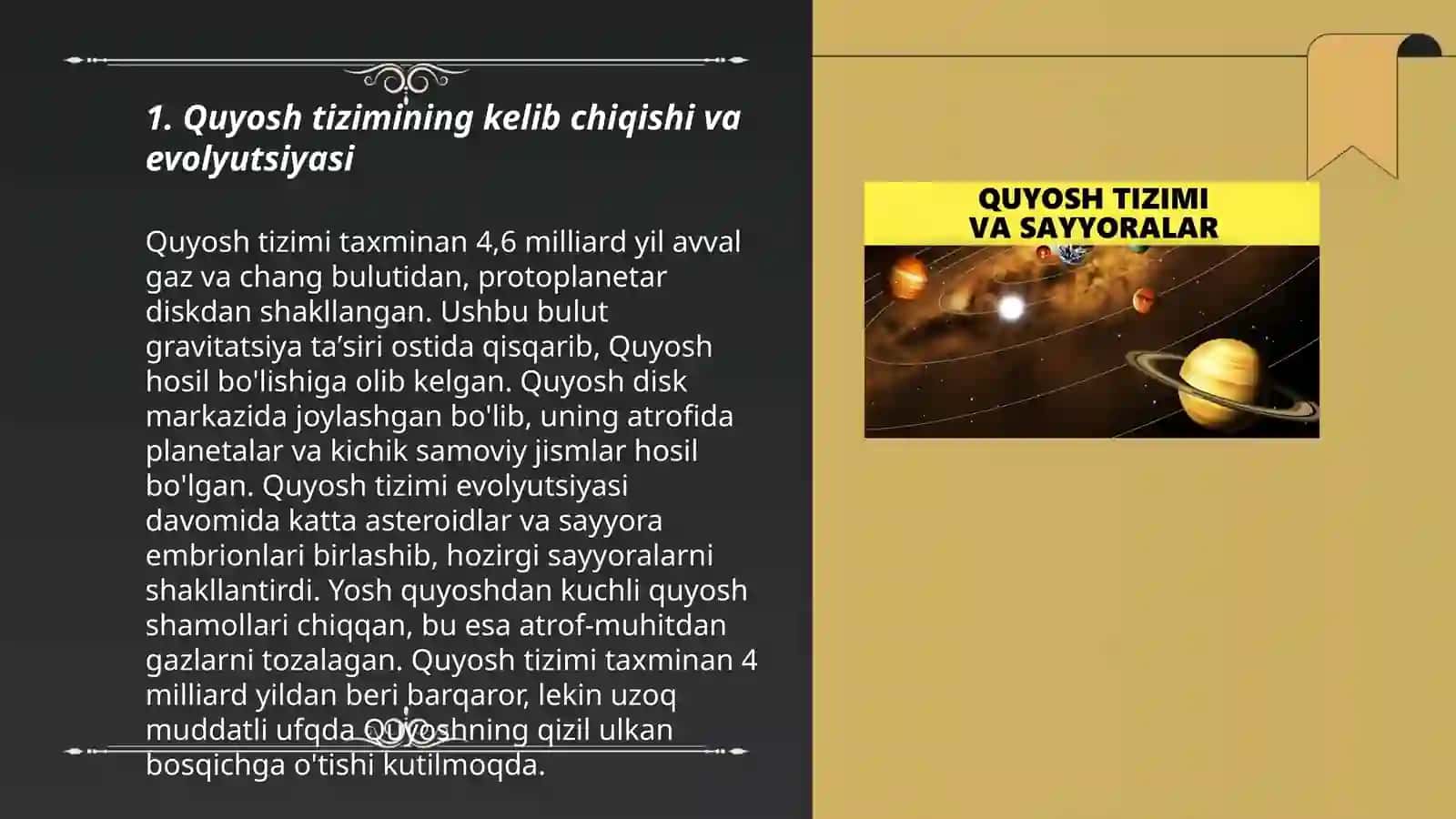 Quyosh tizimi sayyoralarining tuzilishi va harakat qonuniyatlari 3