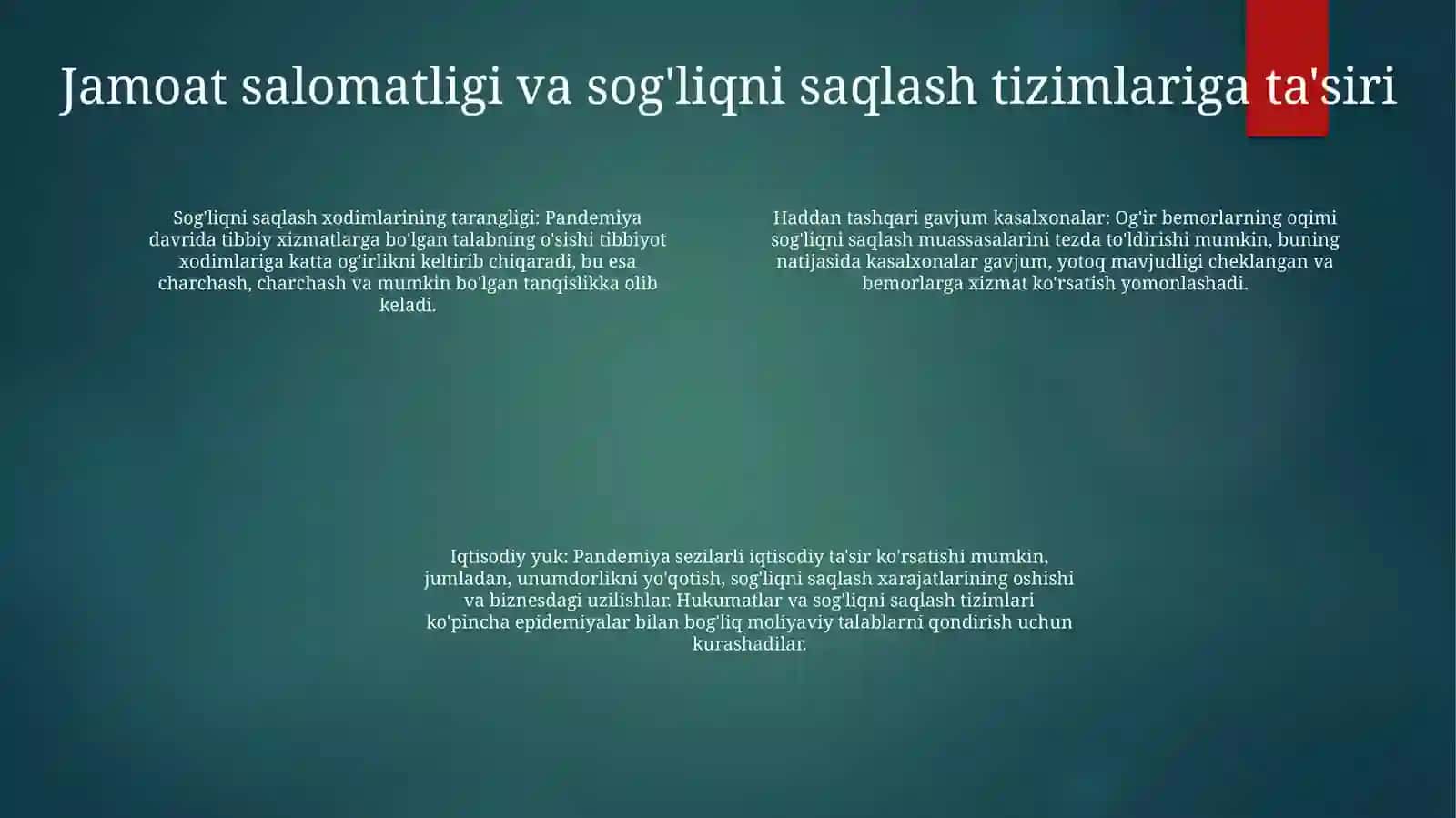 Pandemiya Xxi Asrning Global Muammosi Va Uning Oqibatlari 3
