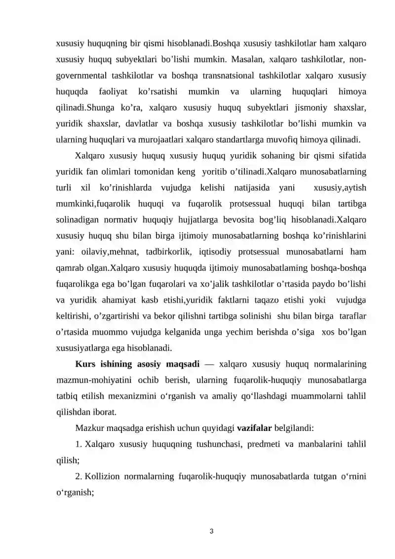 XALQARO XUSUSIY HUQUQ NORMALARINI FUGAROLIK-HUQUQIY MUNOSABATLARGA NISBATAN TATBIQ QILISH 3