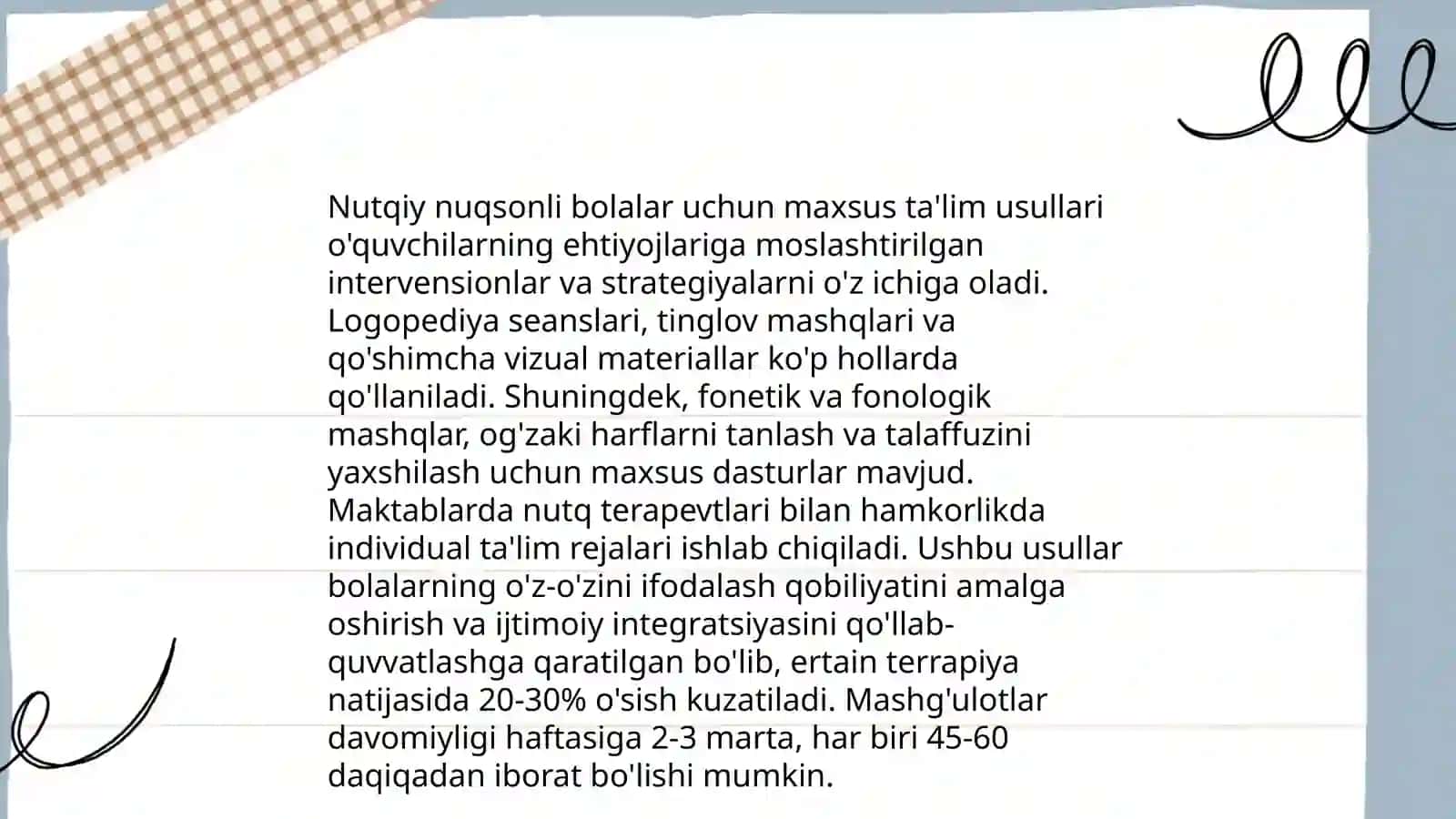 Nutqiy nuqsonli bolalar uchun maxsus ta'lim usullari 3