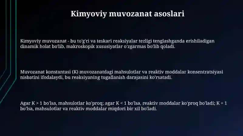 Kimyoviy muvozanat 3