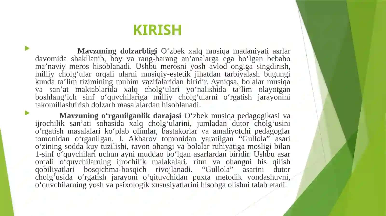 "Gullola" asarini o‘rgatish usullari(Dutor cholg‘usi misolida) 3