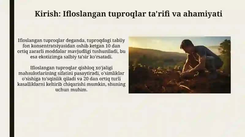 Ifloslangan tuproqlarning biologik faolligini oʻrganish va tahlil qilish 3