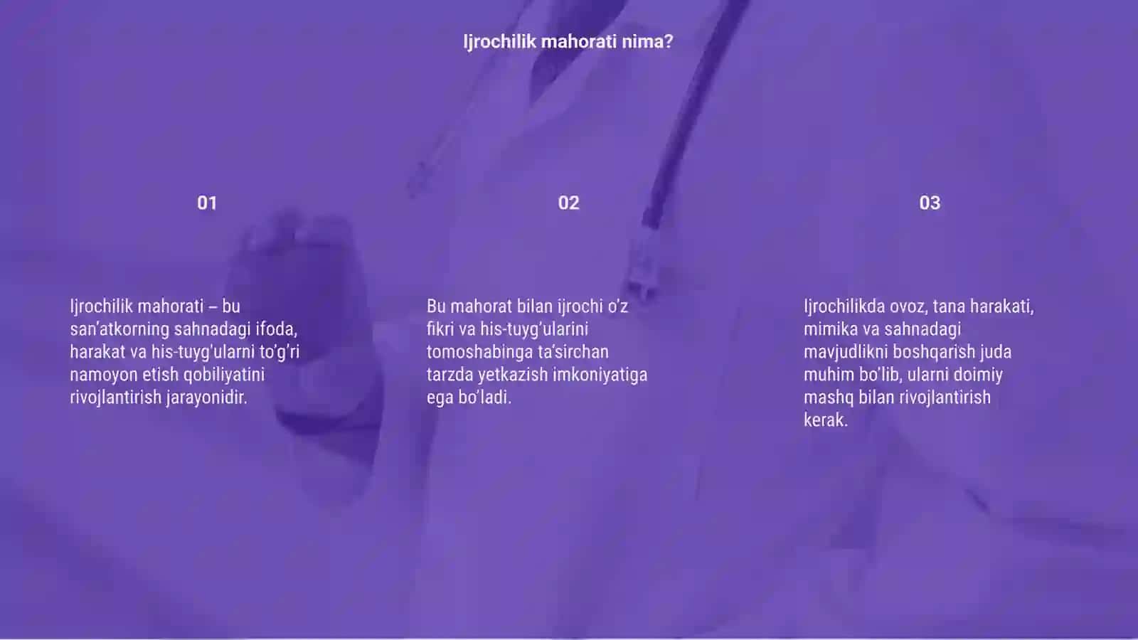 Ijrochilik mahoratini rivojlantirish ustida ishlash 3