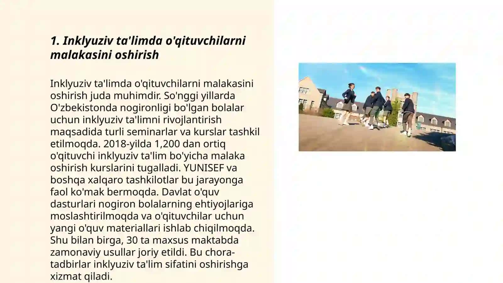 Inklyuziv taʼlimda oʻquv tarbiya jarayonining samaradorligini oshirish yoʻllari 3