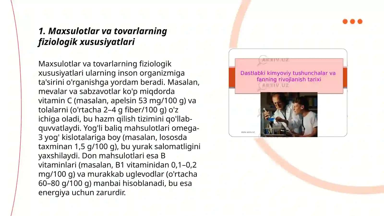 Maxsulotlar va tovarlarni fiziologik, sanitariya-gigiyenik, sanitar-kimyoviy va toksikologik zararsizligi 3