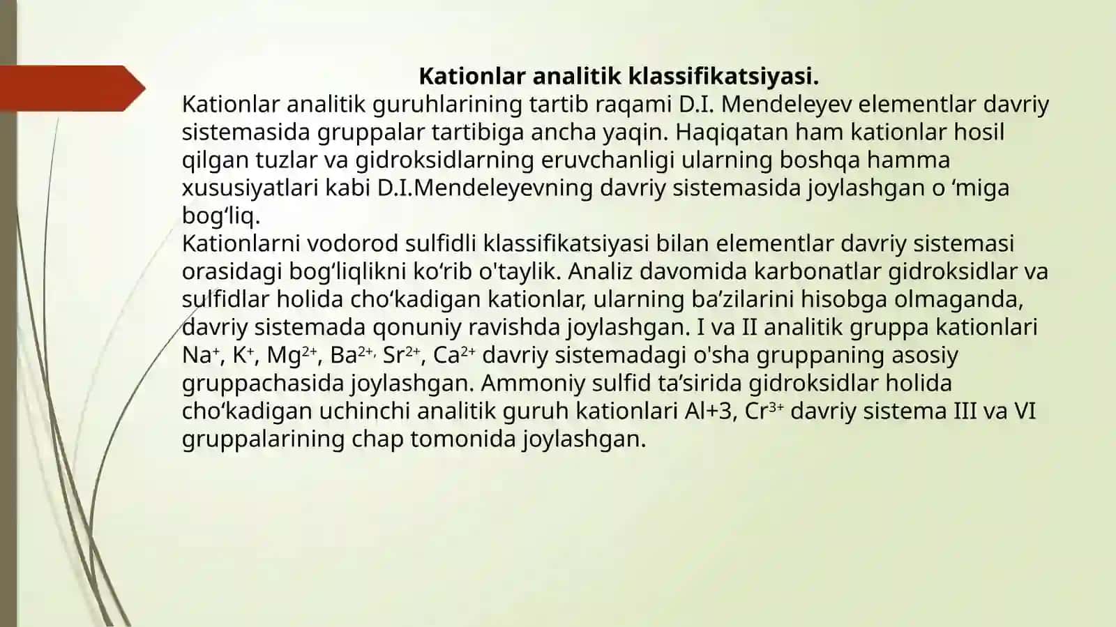 Analitik kimyo fanidan tayyorlangan kurs ishi taqdimoti 3