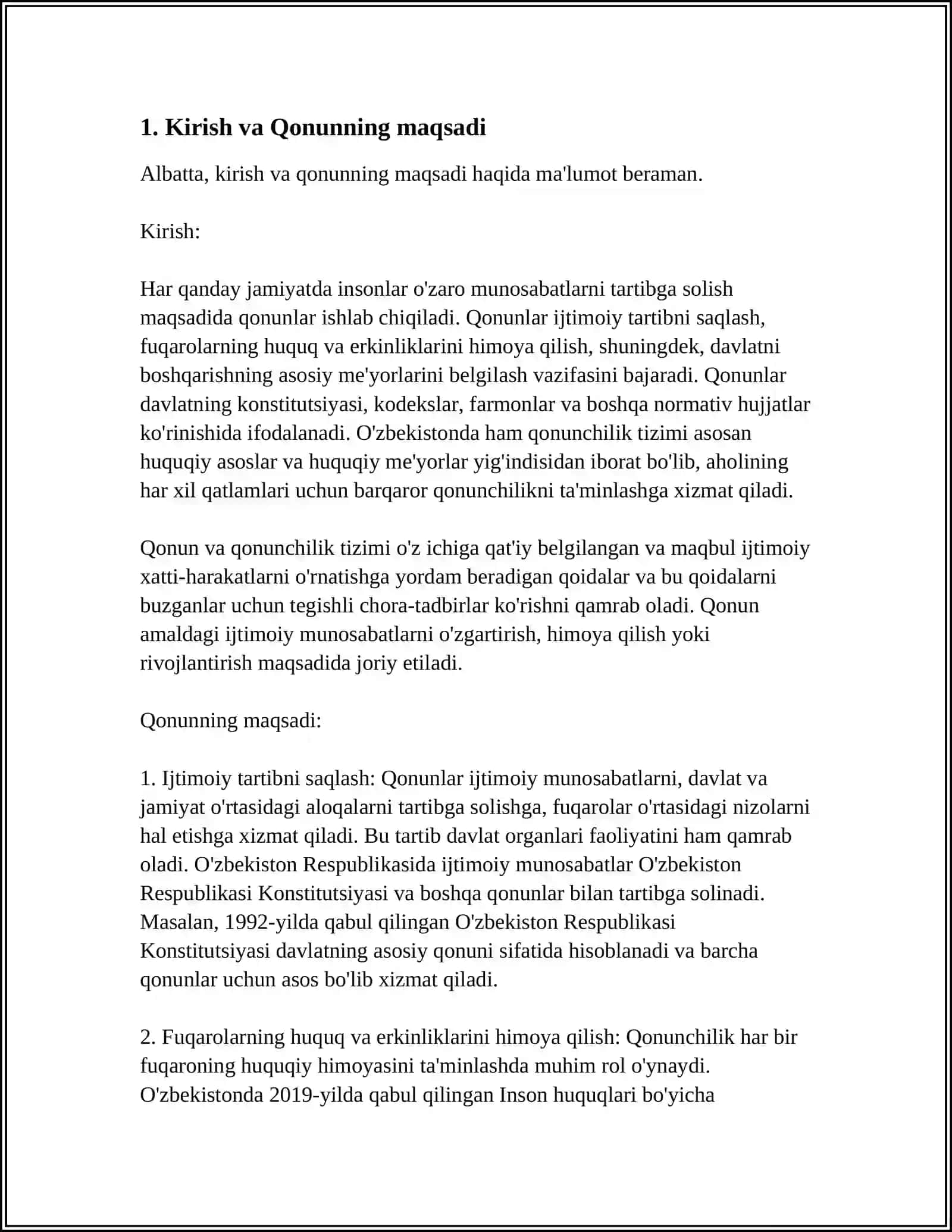 MUHOFAZA ETILADIGAN TABIIY HUDUDLAR TO'G'RISIDAGI O'ZBEKISTON RESBUBLIKASI QONUNI HAQIDA 3
