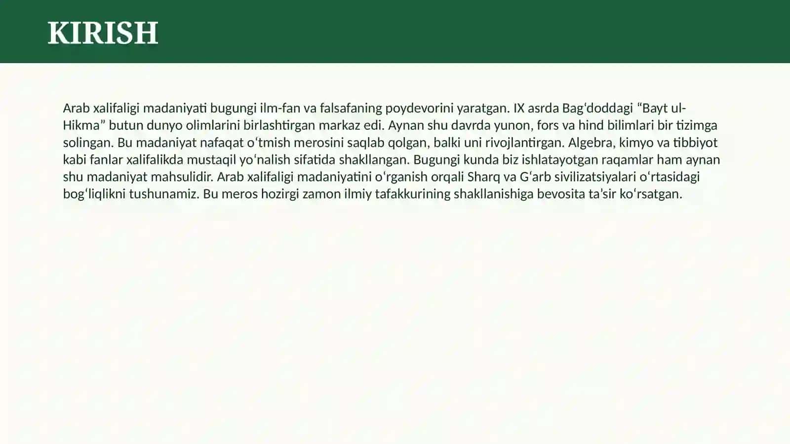 ARAB XALIFALIGI MADANIYATI 3