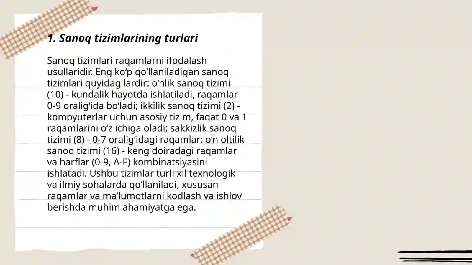 Sanoq tizimlari haqida 3