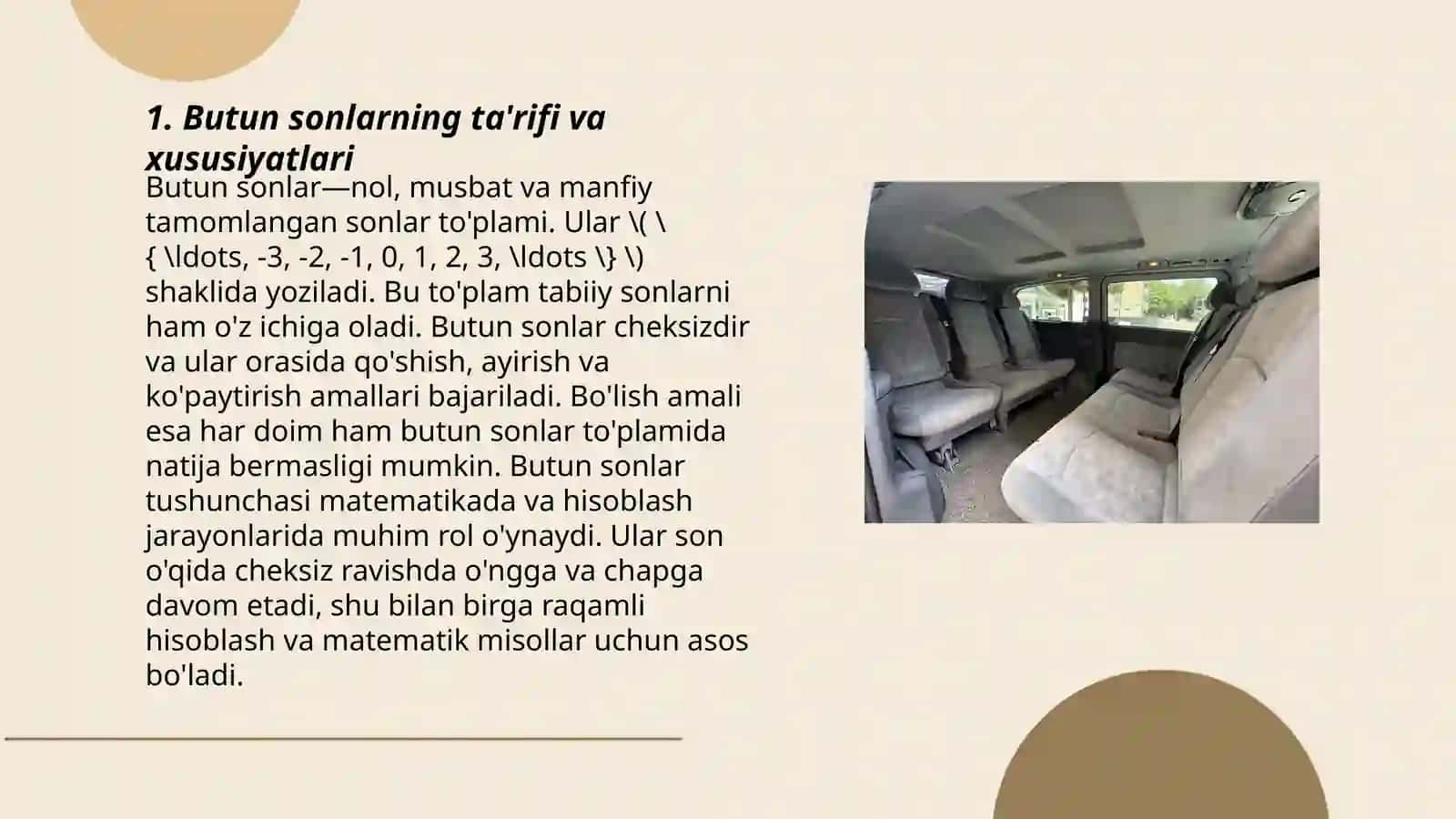 Butun son. Butun songa doir misollar yechishni oʼrgatish 3