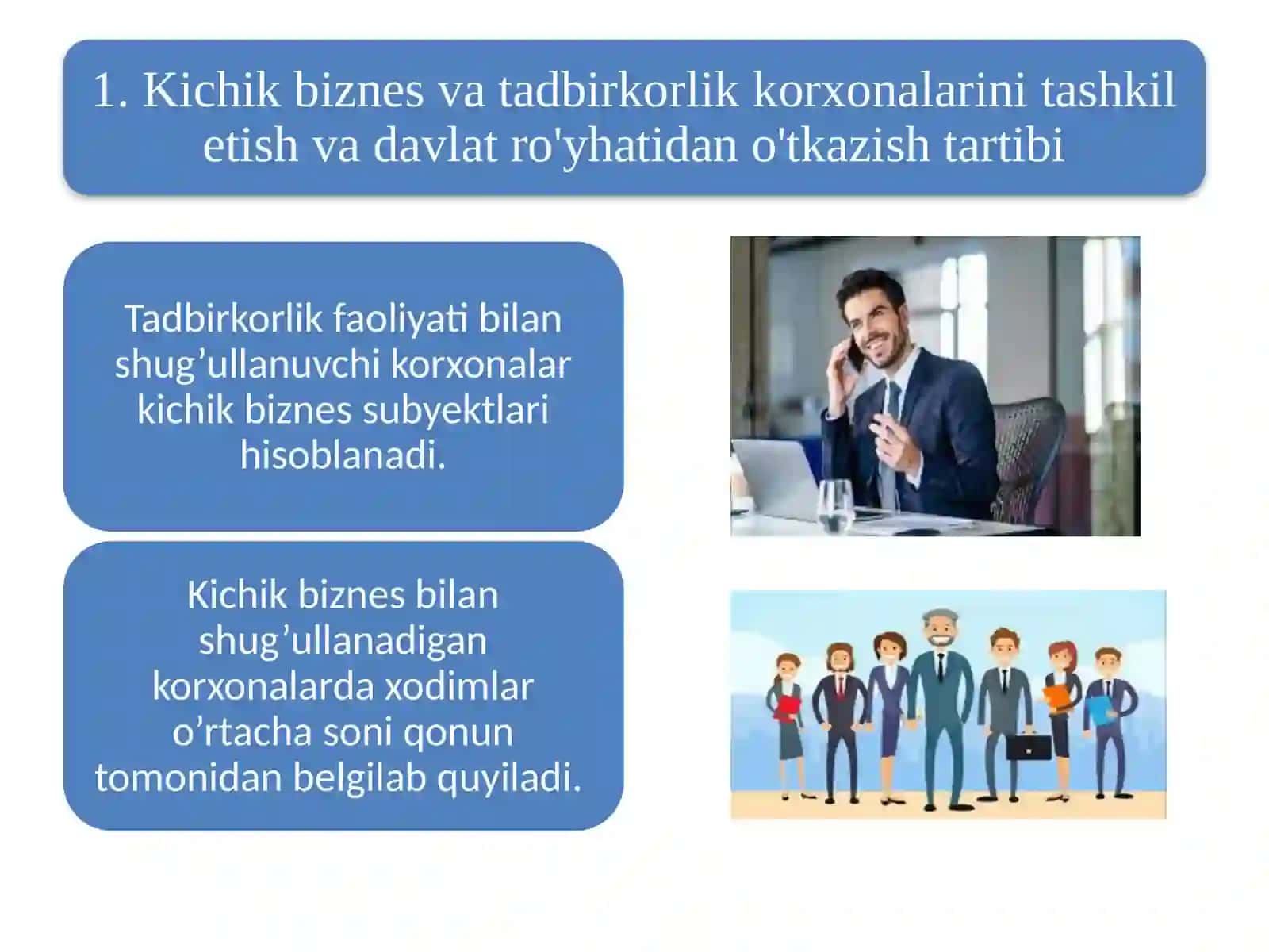 Kichik biznes va tadbirkorlik faoliyatini tashkil etish va boshqarish 3