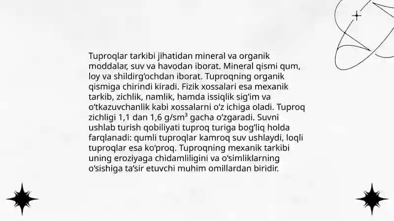 Tuproqlarning fizik xossalari va ularning meliorativ holatiga ta'siri 3