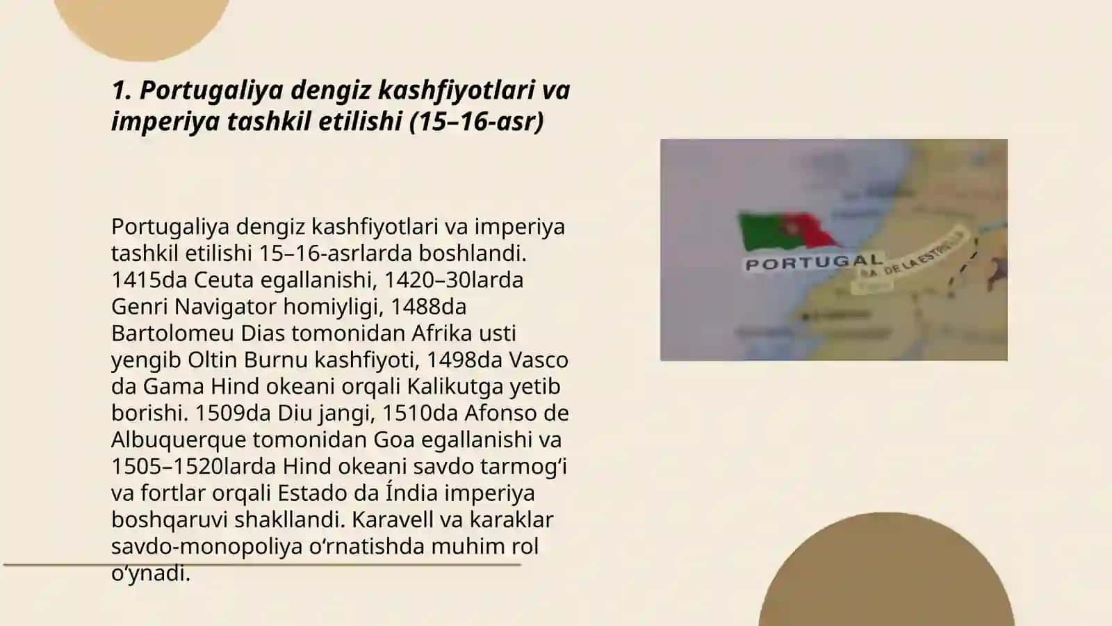 Partugalya yangi davirda: tarixiy taraqiyotning asosiy vaqyalari va jarayonlari 3