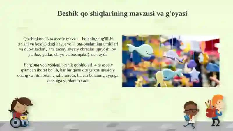 Bolalar qo’shiqlari xalq qoshiqlari va adabiy qoshiqlar alla janri tarkibiy tuzilishi 3