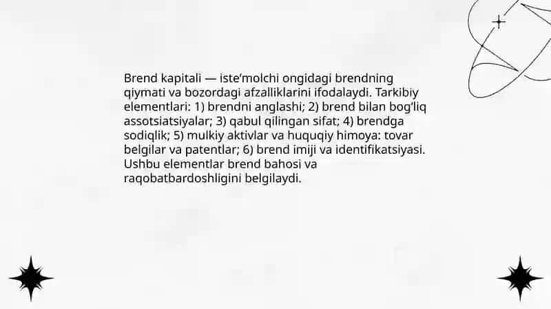 Brend kapitali.Globallashuv sharoitida brendlarni siljitish va ularni boshqarish 3