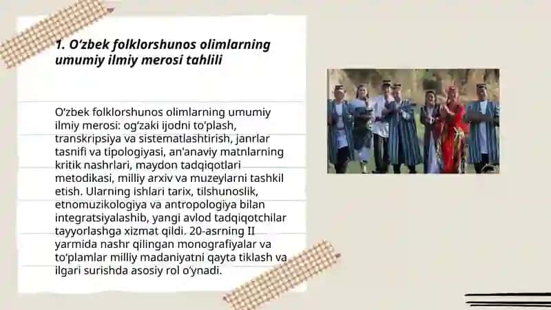 Oʻzbek folklorshunos olimlarning ilmiy faoliyati 3