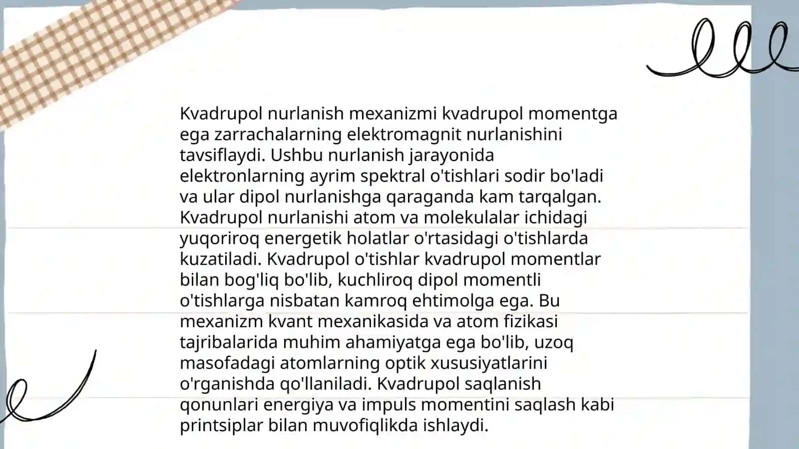 Kvadrupol va magneto-dipol nurlanishlar 3