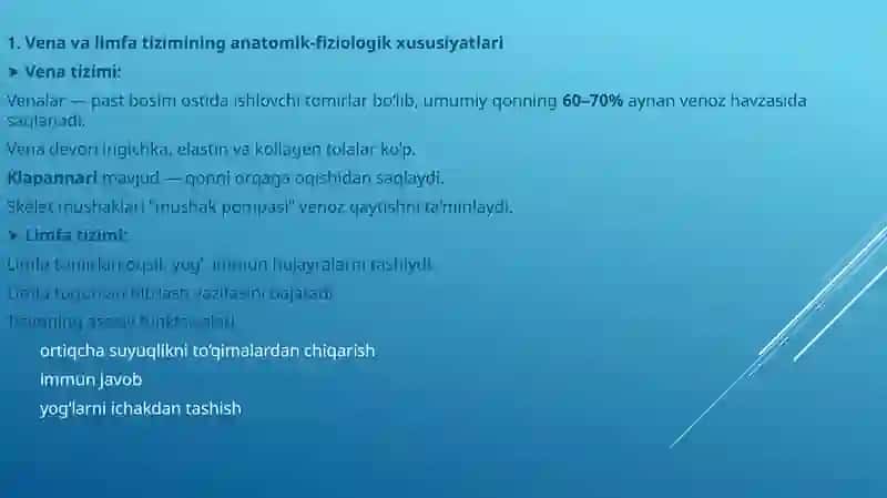 vena limfa tomirlari patalogiyasi tomirlarga aralashishdagi patalogiya intervensi 3