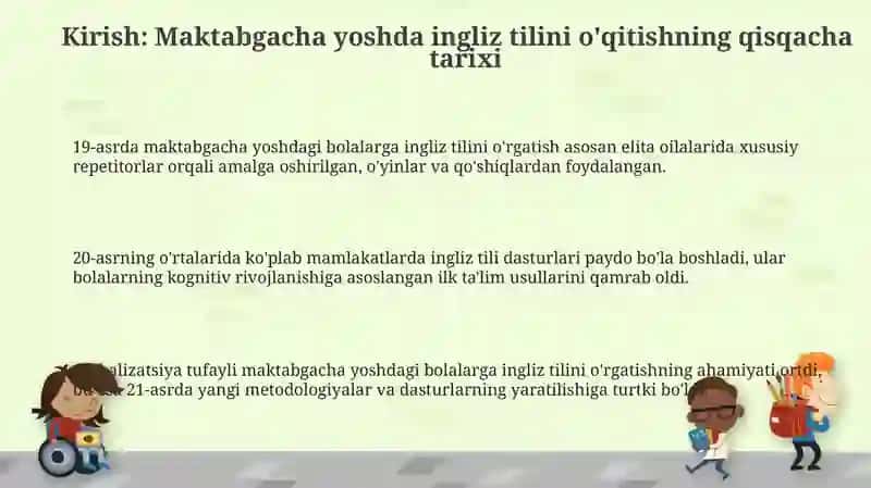 Historiyof teaching englishto preschool age children as a secondlanguage 3