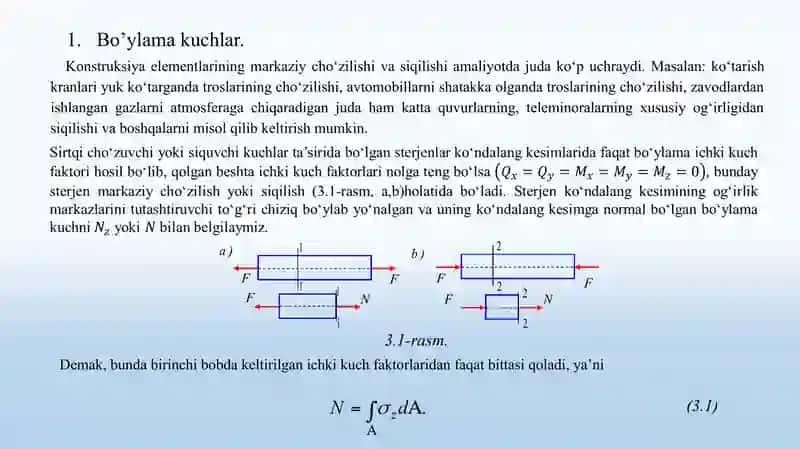 Ko'ndalang-kuchlar va bo'ylamak kuchlarning ta'siri 3