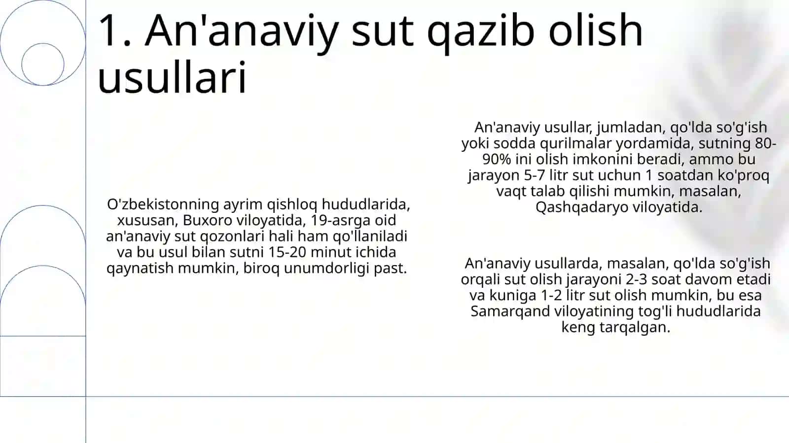 Turli usullarda sut sogʼip olish texnologiyasi va mazkur jarayonda jixozlar bilan tanishish 3