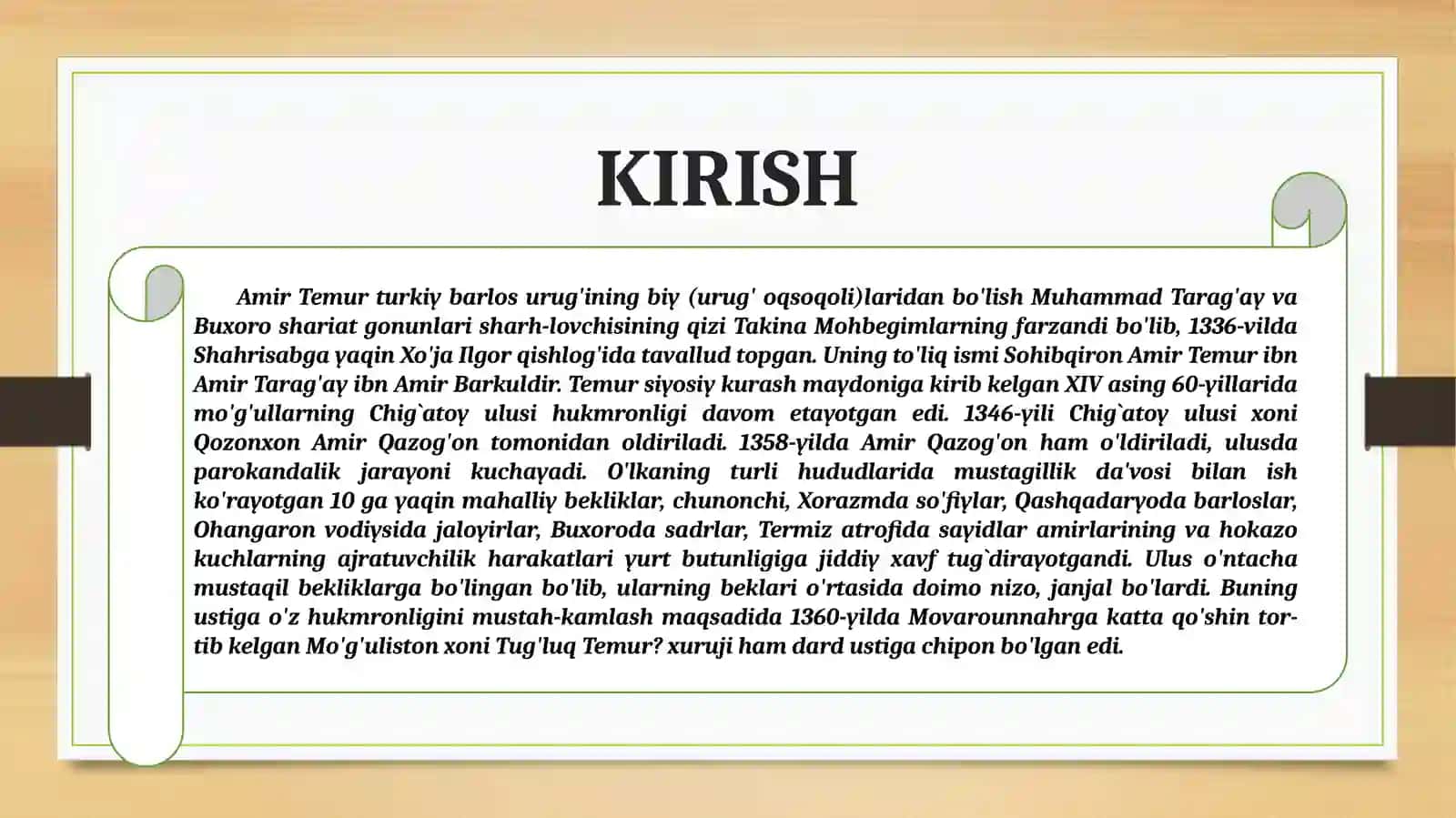 AMIR TEMURNING SIYOSIY HOKIMIYATNI QO'LGA OLISHI VA MARKAZLASHGAN DAVLAT ASOSLARINING YARATILISHI 3
