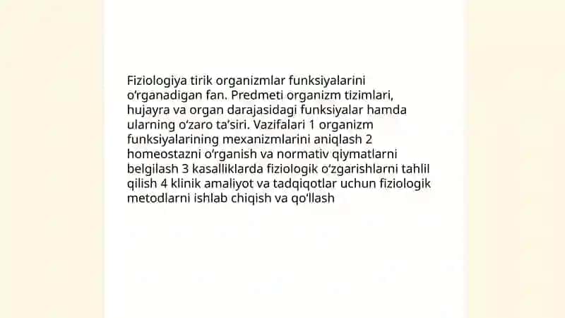 Fiziologiya fani, rivojlanishi, tibbiyotda ahamiyati. Fiziologik tekshiruv usullari 3