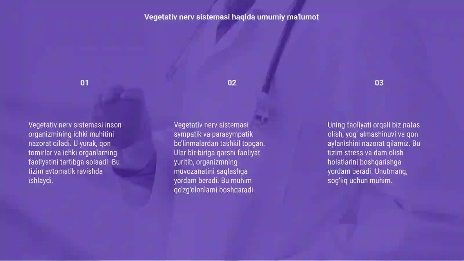 Vegetativ nerv sistemasi faoliyatini oʼrganish 3