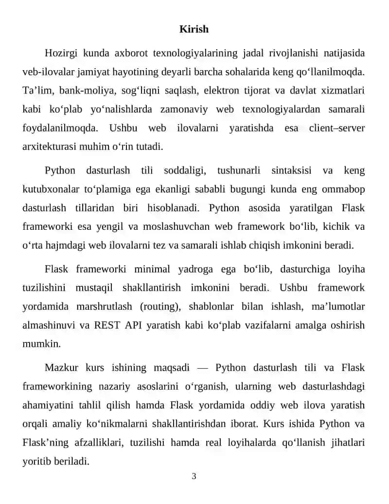 Python va Flask frameworki 3