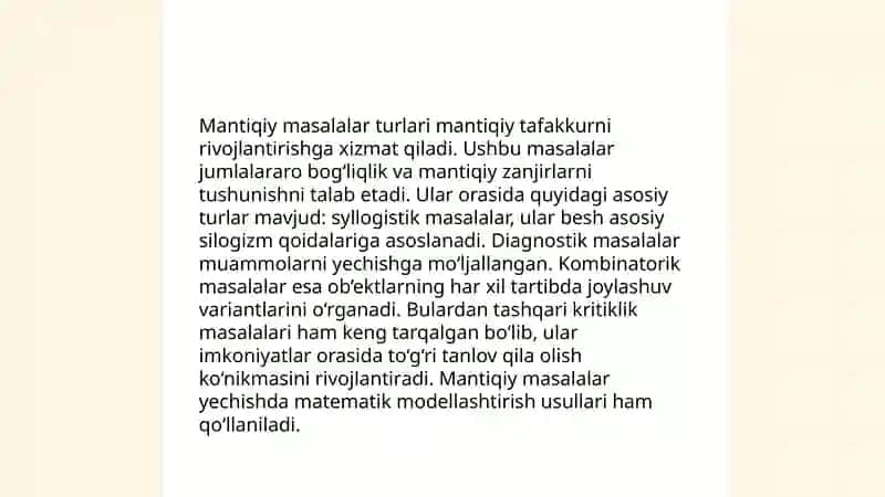Nostandart mantiqiy masalalar yechish 3