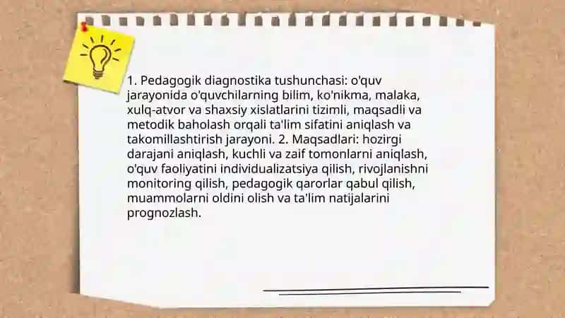 Pedagogning diagnostik faoliyati 3