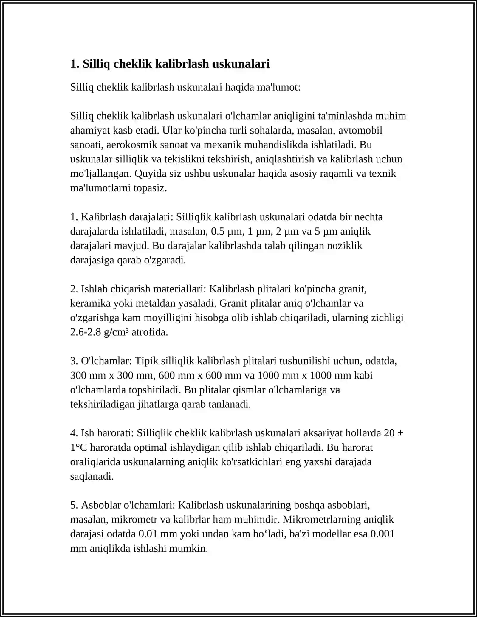 SILLIK CHEKLI KALIBRLAR YORDAMIDA SILLIK SILINDRSIMON YUZALARNING NAZORATI 3