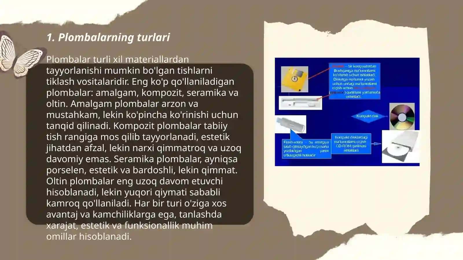 Plomba ashyolari tasnifi, turlari, tuzilishi, qo‘llash uchun ko‘rsatmalar va ishlatish texnikasi 3