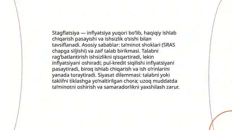Yalpi talab va yalpi taklifning o'zaro ta'siri 3