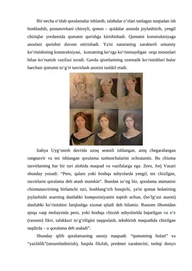 Portret odam boshi yelkalari bilan ishlash 3