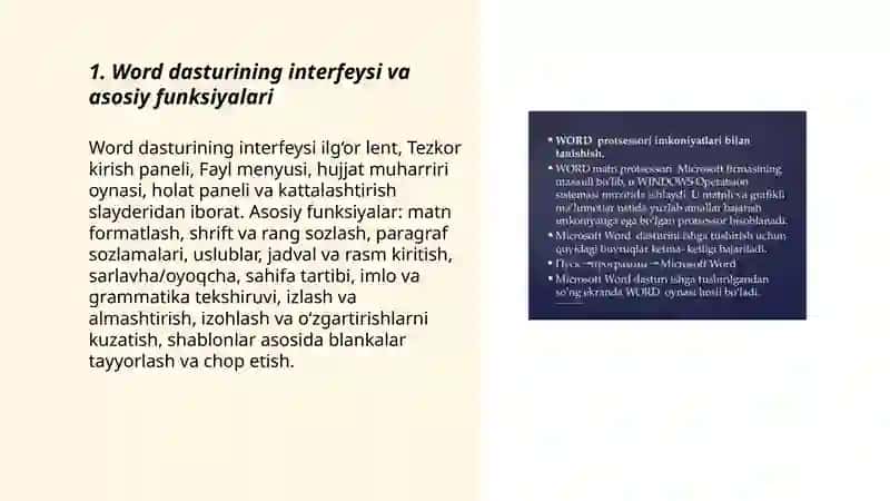 Matnli ma’lumotlami qayta ishlash. Word dasturi. Formatlash, tahrirlash va chop etish. Shablonlar asosida so‘rovnoma blankalarini tayyorlash 3