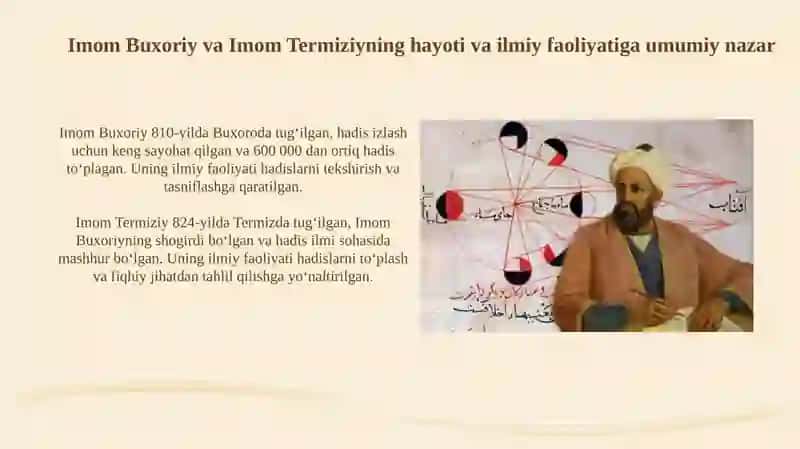 Imom Buxoriy va Imom Termiziyning hadis ilmiga qo’shgan hissalarini qiyosiy tahlili 3