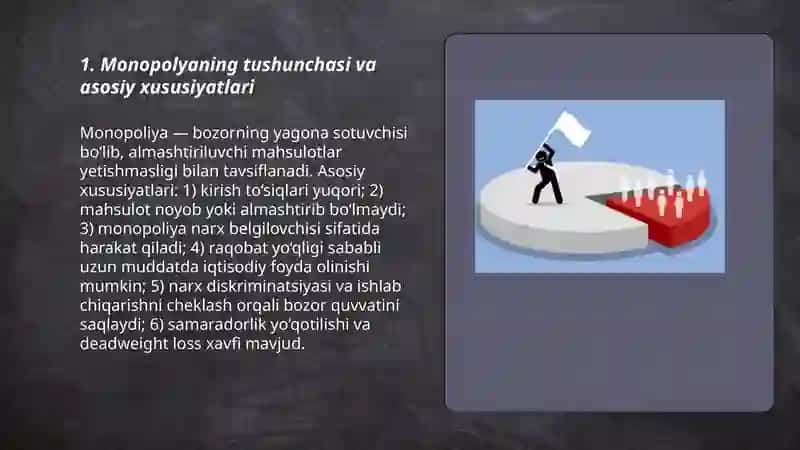 Monopolyaning iqtisodiyotda tutgan o'rni 3