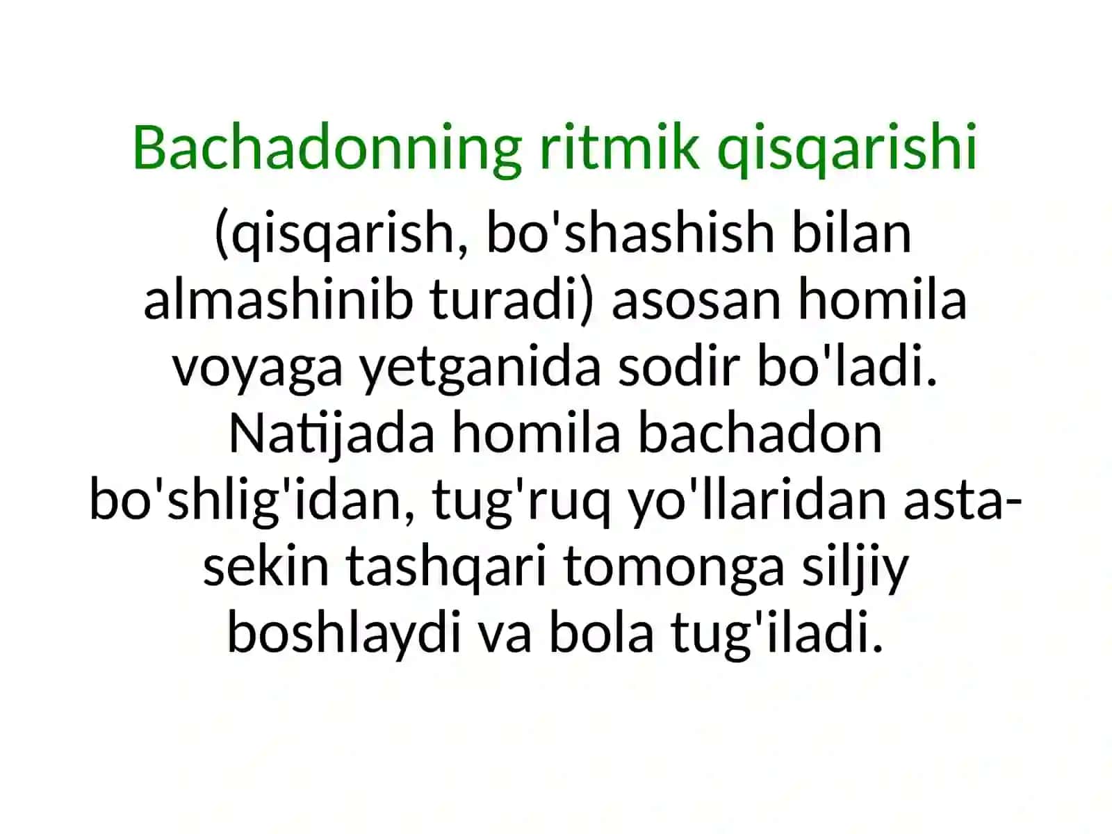 Bachadon faoliyatiga ta'sir etuvchi dorivoritalari 3