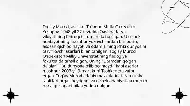 Togʻay Murodning hayoti 3