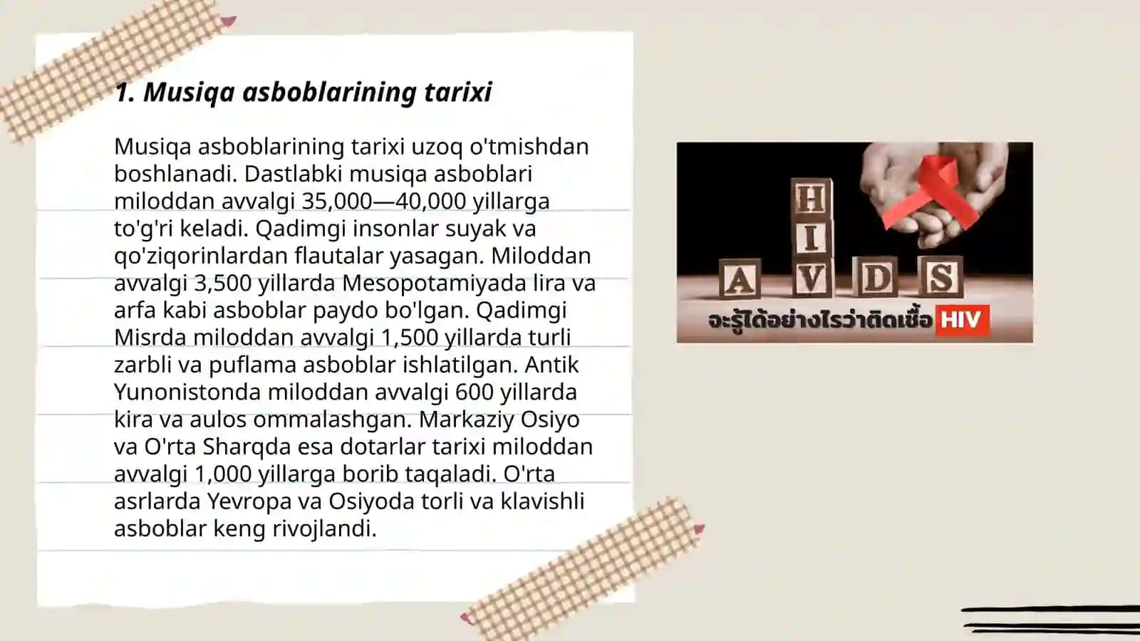 Musiqaga oid ko'rgazmali qurollar 3