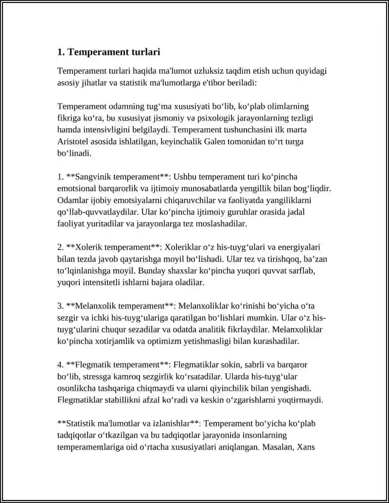 TEMPERAMENT VA SHAXS FAOLLIGI 3