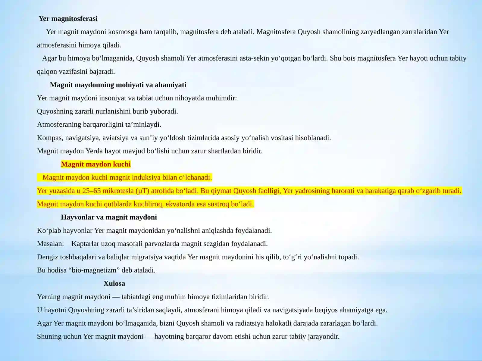 YERNINIG MAGNIT MAYDONI. MAGNIT MAYDON XAQIDA TUSHUNCHA VA UNING MOHIYATI 3
