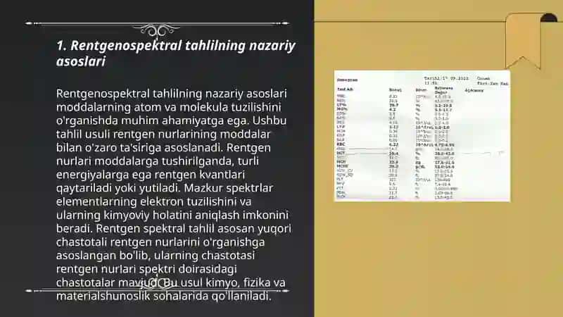 Rentgenospektral usullari. Lyumenscent tahlil 3