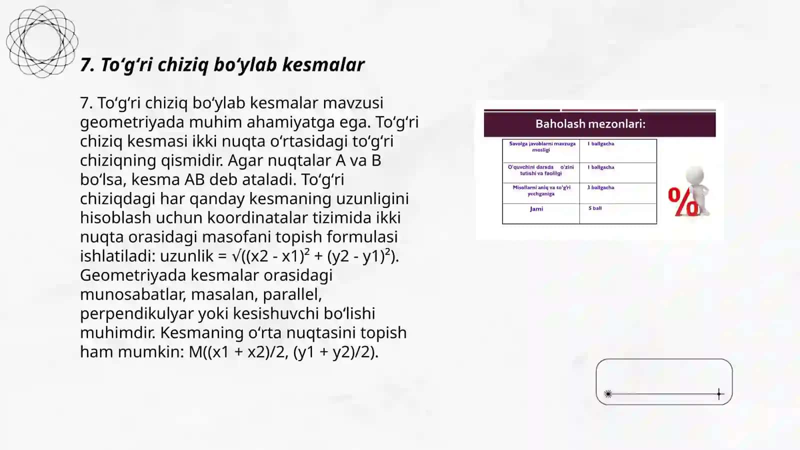 Toʻgʻri chiziq boʻylab kesmalar 3